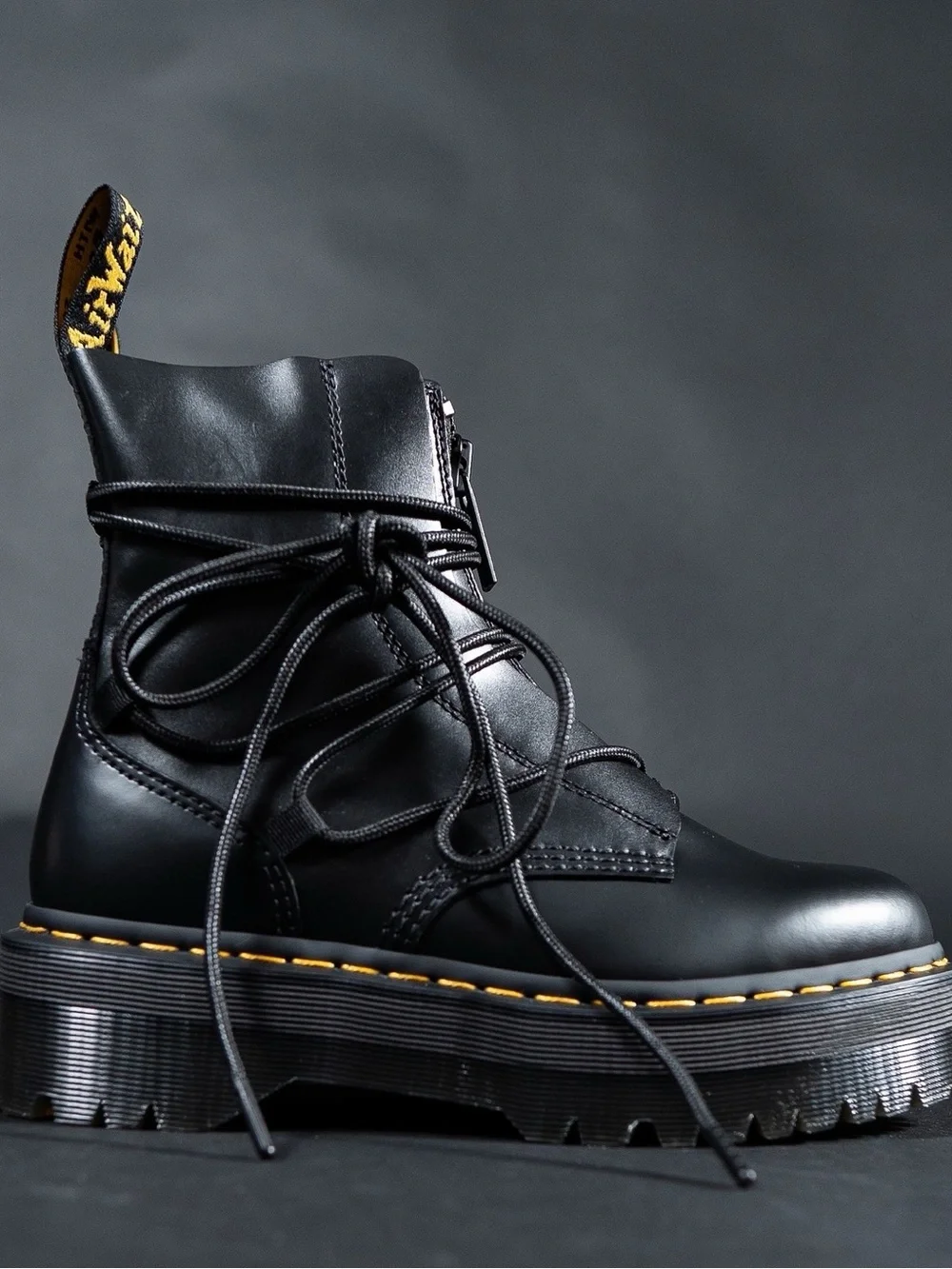 Dr. Martens Jarrick II Black Laced Leather Platform Boots